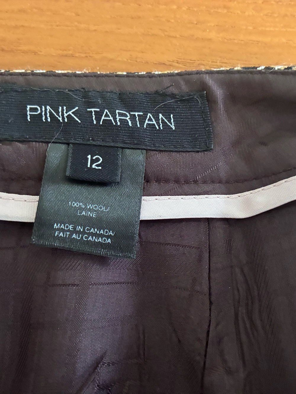 Pink Tartan Classic Brown Wool skirt